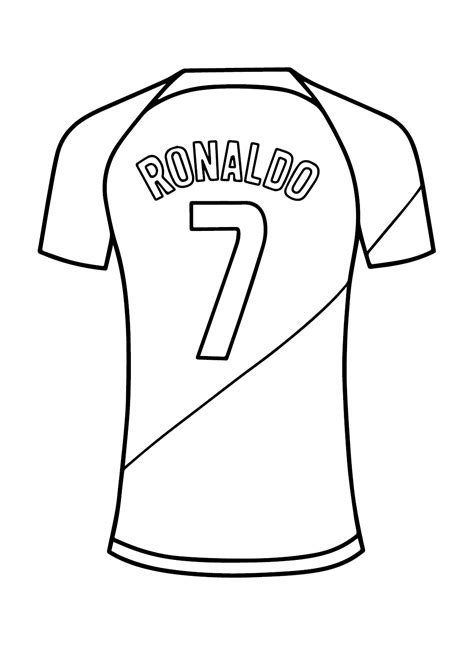 ronaldo jersey colouring pages